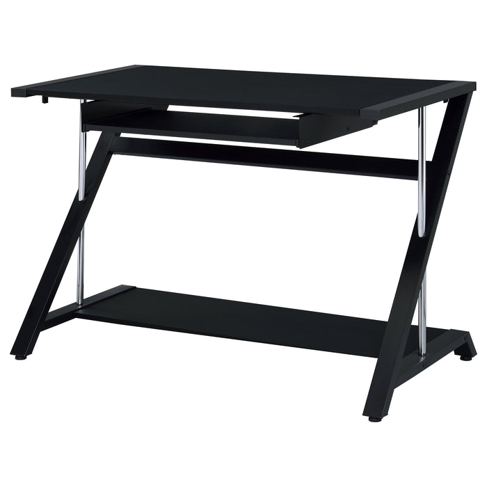 Coaster Mallet Computer Desk with Bottom Shelf Black Default Title