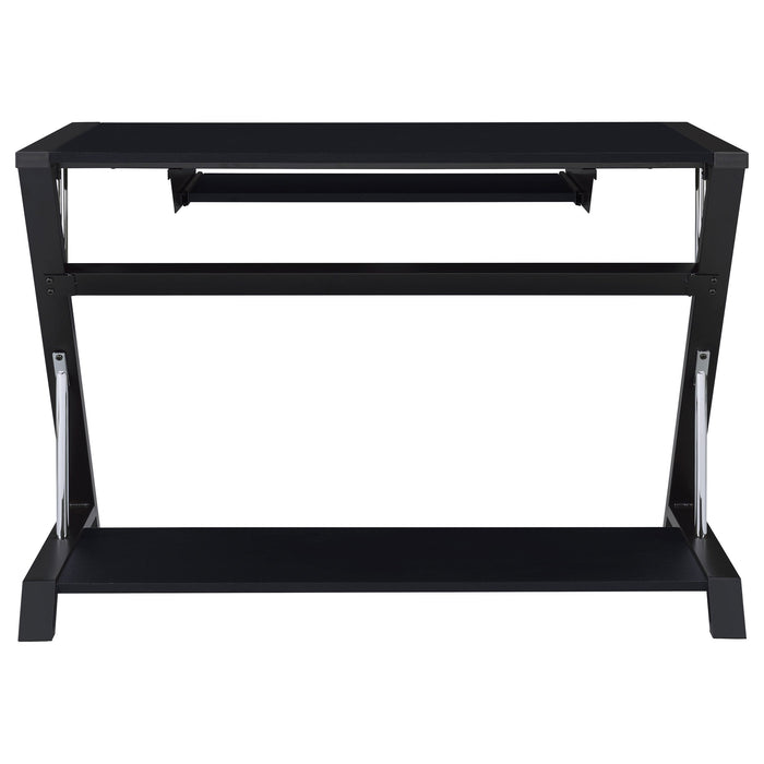 Coaster Mallet Computer Desk with Bottom Shelf Black Default Title