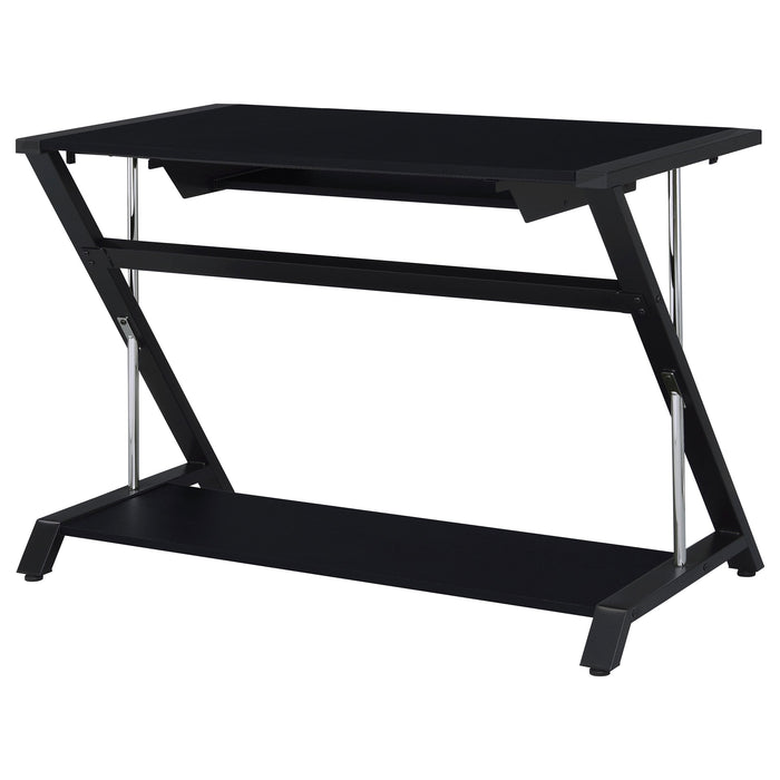 Coaster Mallet Computer Desk with Bottom Shelf Black Default Title