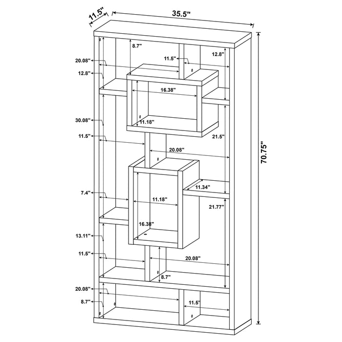 Coaster Howie 10-shelf Bookcase Cappuccino Default Title