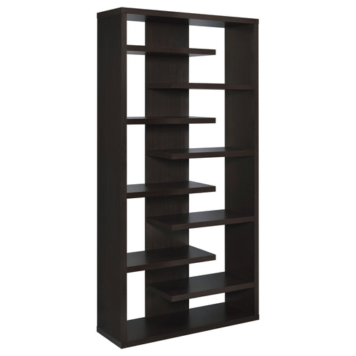 Coaster Altmark Bookcase with Staggered Floating Shelves Cappuccino Default Title