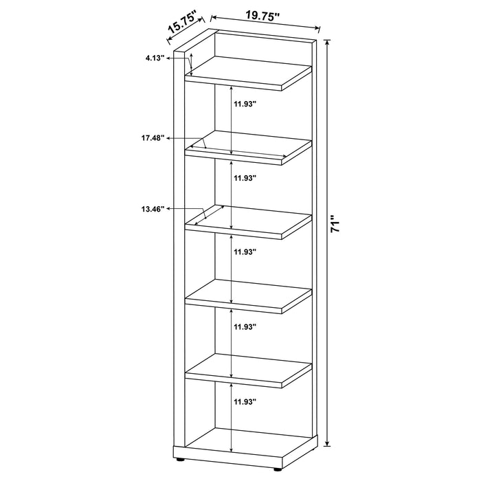 Coaster Alder 6-tier Corner Bookcase Cappuccino Default Title