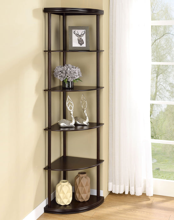 Coaster Bonwick 5-shelf Corner Bookshelf Cappuccino Default Title