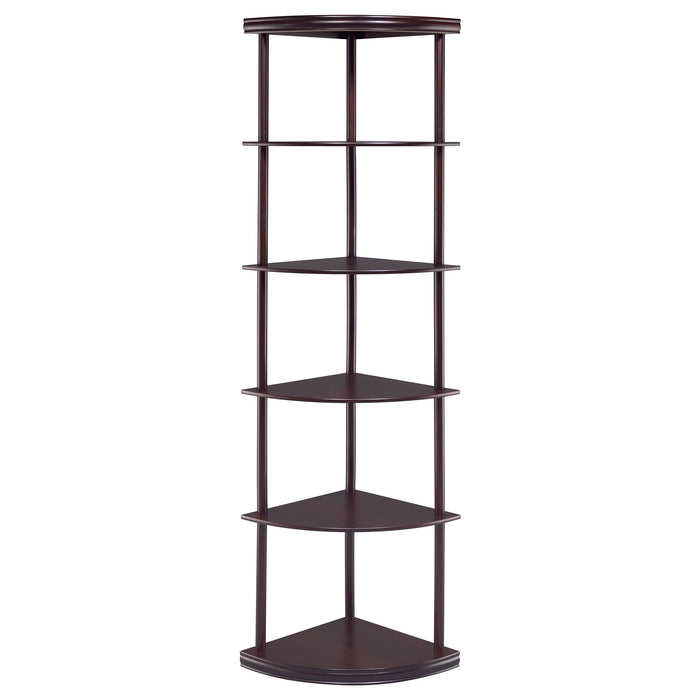 Coaster Bonwick 5-shelf Corner Bookshelf Cappuccino Default Title