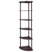 Coaster Bonwick 5-shelf Corner Bookshelf Cappuccino Default Title