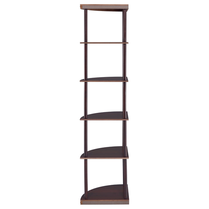 Coaster Bonwick 5-shelf Corner Bookshelf Cappuccino Default Title