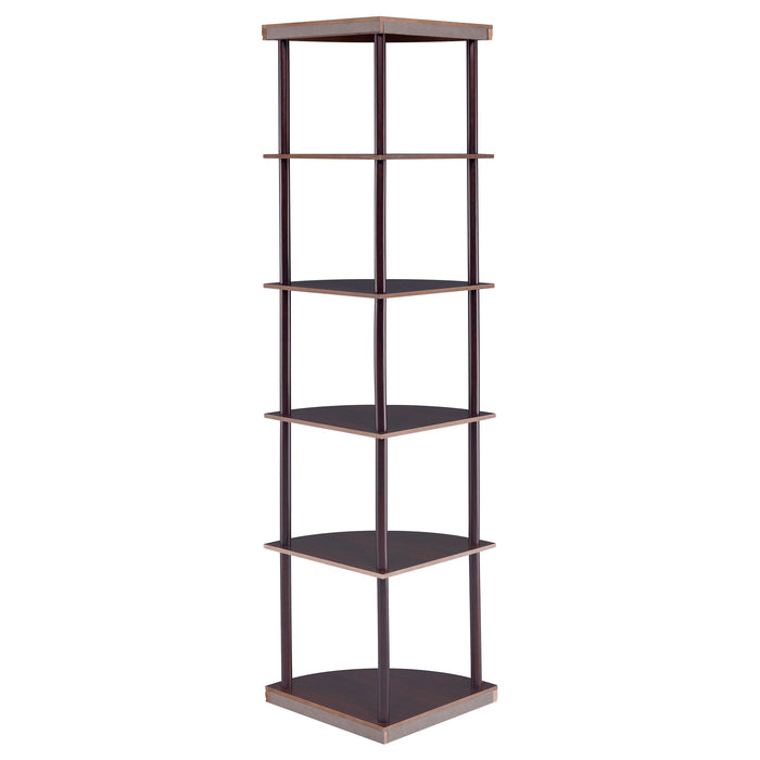 Coaster Bonwick 5-shelf Corner Bookshelf Cappuccino Default Title