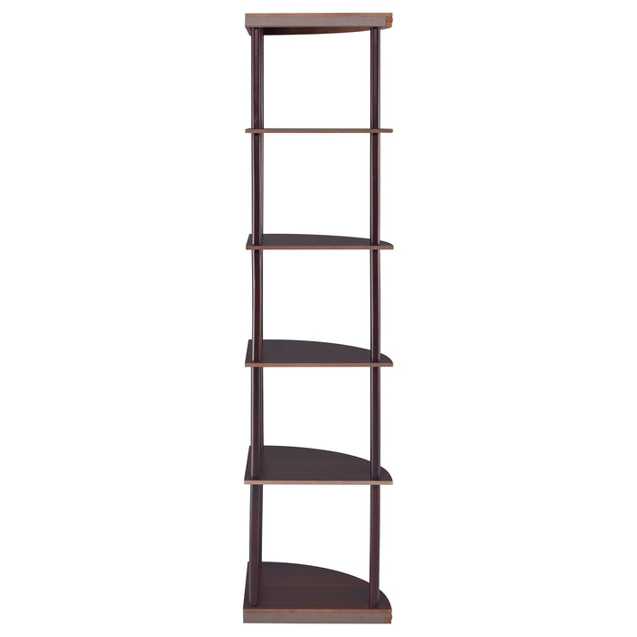 Coaster Bonwick 5-shelf Corner Bookshelf Cappuccino Default Title