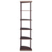 Coaster Bonwick 5-shelf Corner Bookshelf Cappuccino Default Title