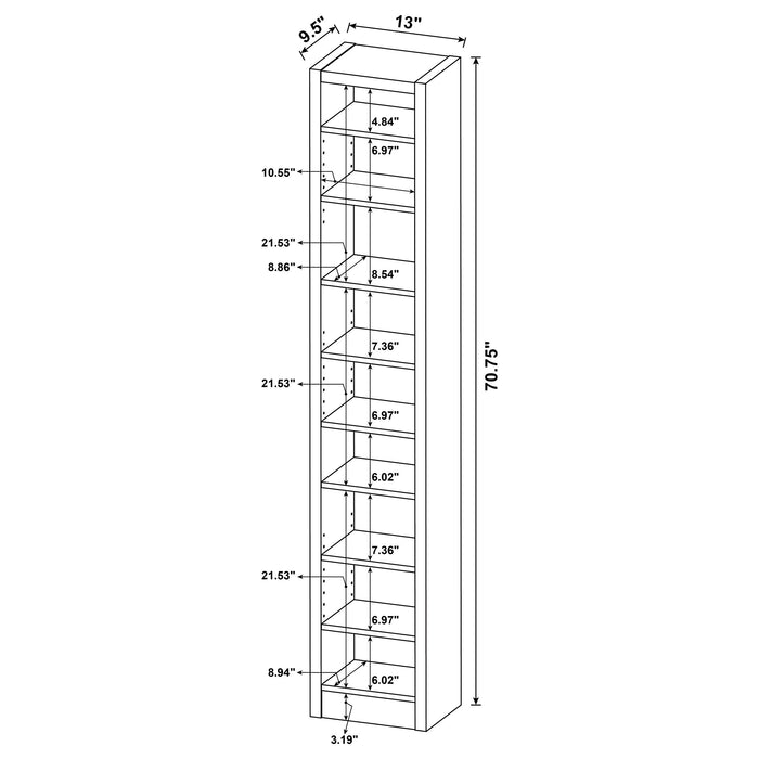 Coaster Eliam Rectangular Bookcase with 2 Fixed Shelves Cappuccino Default Title