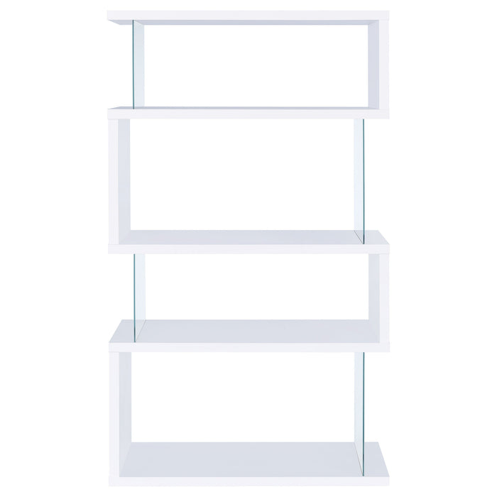 Coaster Emelle 4-tier Bookcase White and Clear Default Title