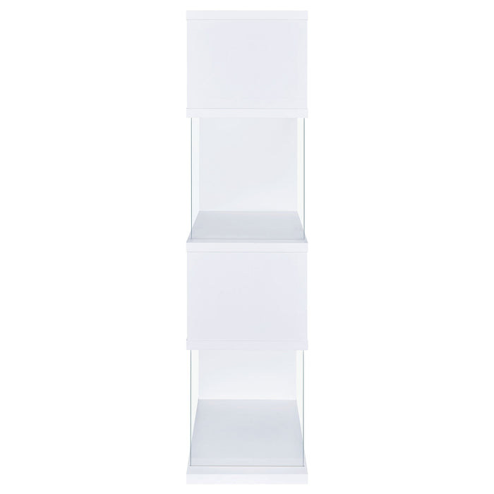 Coaster Emelle 4-tier Bookcase White and Clear Default Title