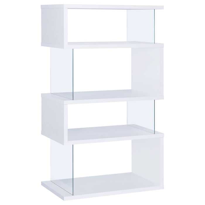 Coaster Emelle 4-tier Bookcase White and Clear Default Title