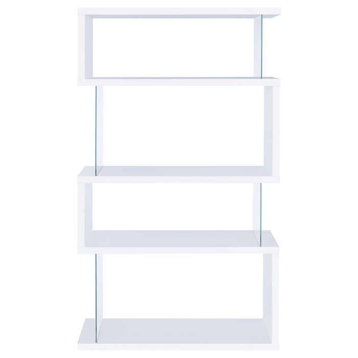 Coaster Emelle 4-tier Bookcase White and Clear Default Title