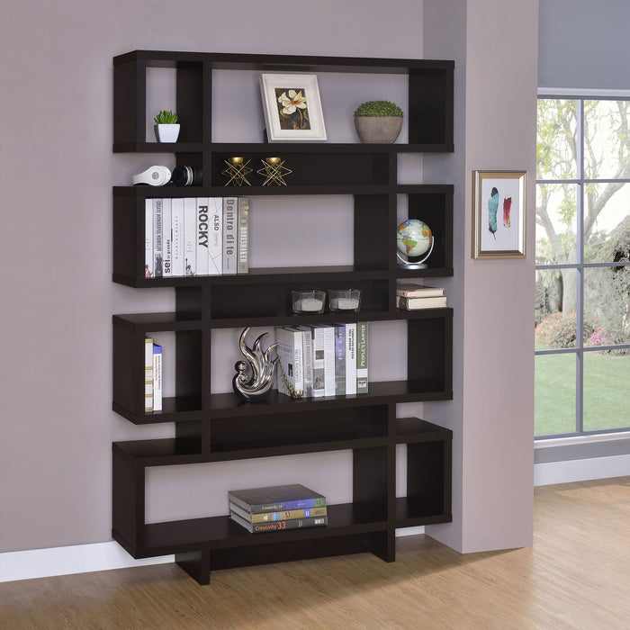 Coaster Reid 4-tier Open Back Bookcase Cappuccino Default Title