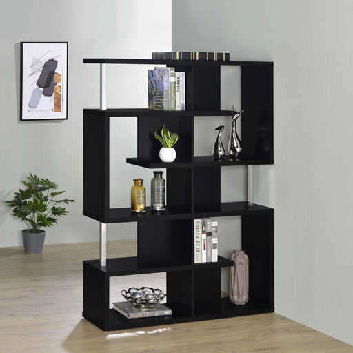 Coaster Hoover 5-tier Bookcase Black and Chrome Default Title