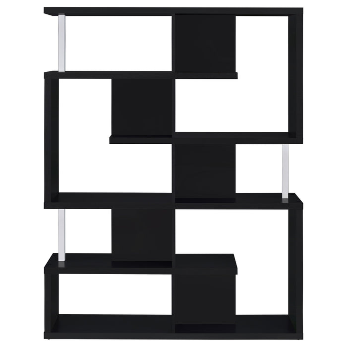 Coaster Hoover 5-tier Bookcase Black and Chrome Default Title