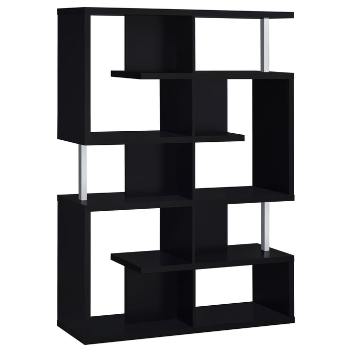 Coaster Hoover 5-tier Bookcase Black and Chrome Default Title