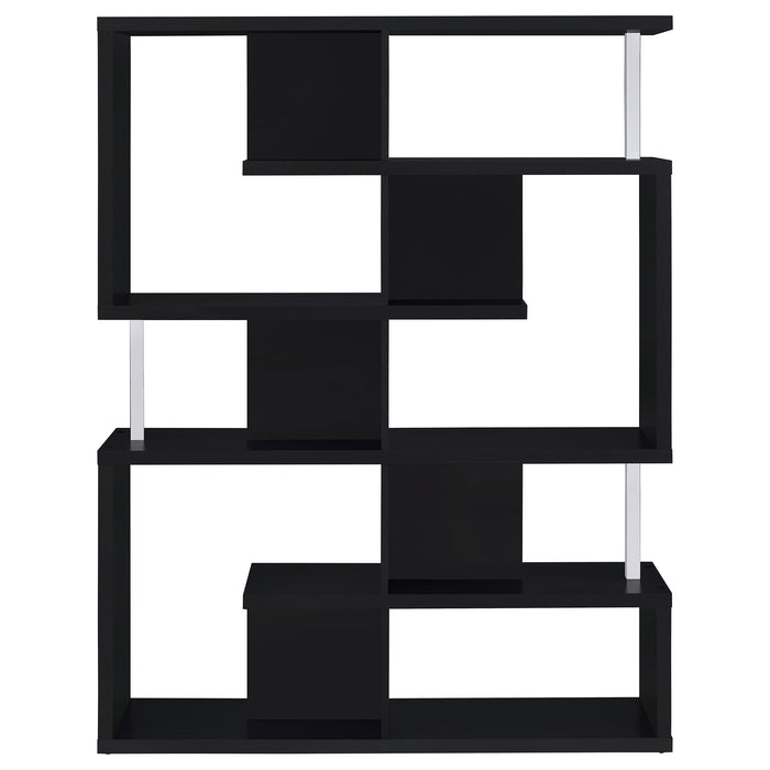 Coaster Hoover 5-tier Bookcase Black and Chrome Default Title