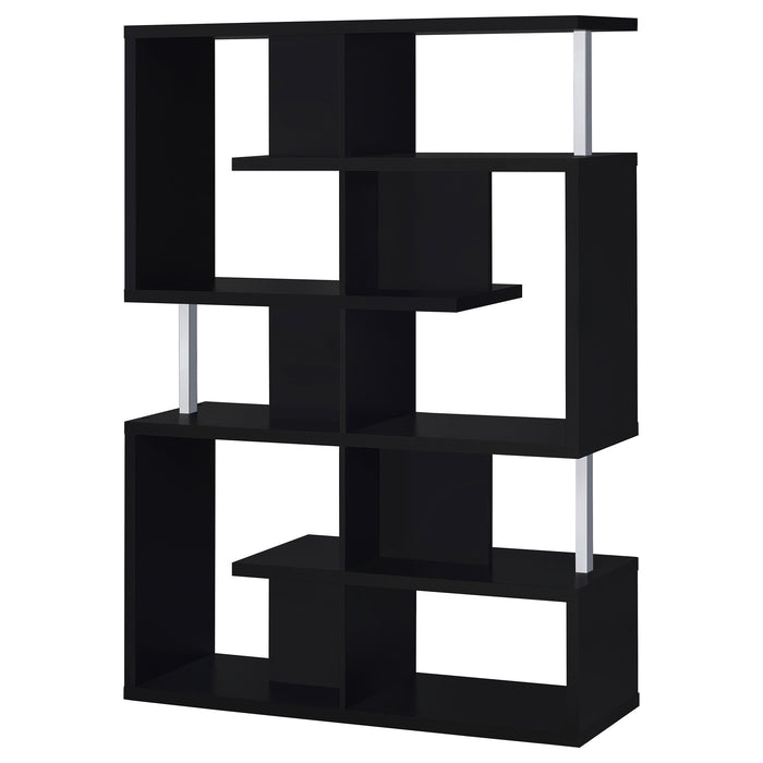 Coaster Hoover 5-tier Bookcase Black and Chrome Default Title