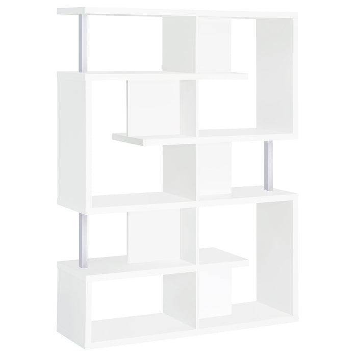 Coaster Hoover 5-tier Bookcase White and Chrome Default Title