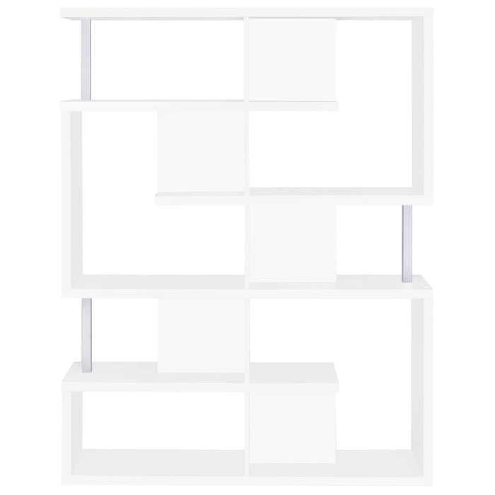 Coaster Hoover 5-tier Bookcase White and Chrome Default Title