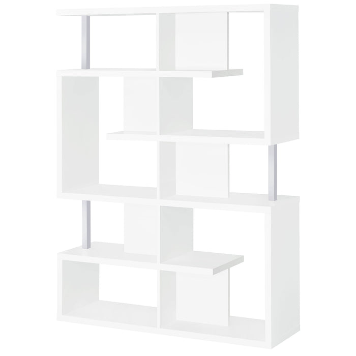 Coaster Hoover 5-tier Bookcase White and Chrome Default Title