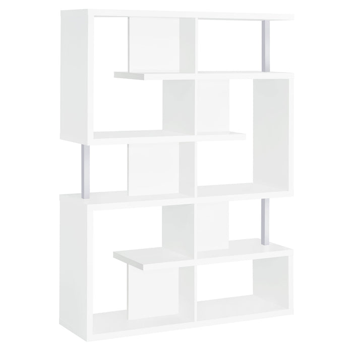 Coaster Hoover 5-tier Bookcase White and Chrome Default Title