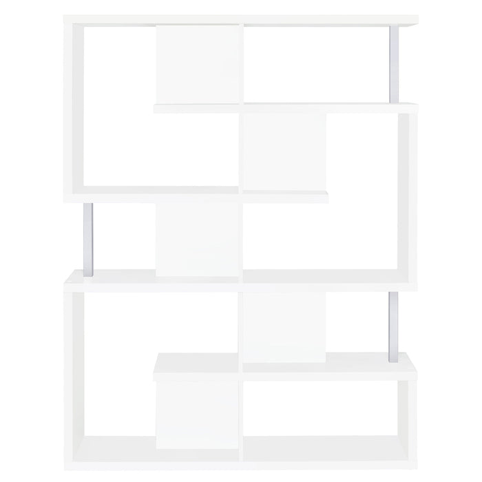 Coaster Hoover 5-tier Bookcase White and Chrome Default Title