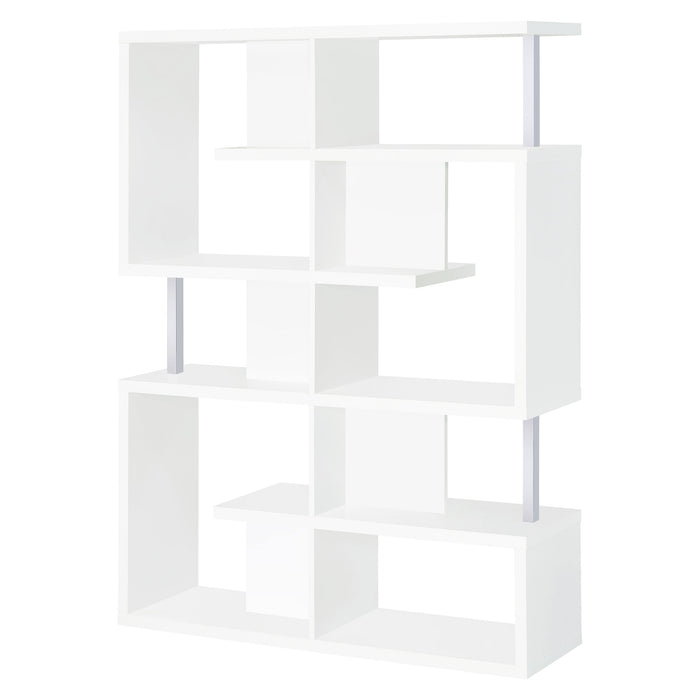 Coaster Hoover 5-tier Bookcase White and Chrome Default Title