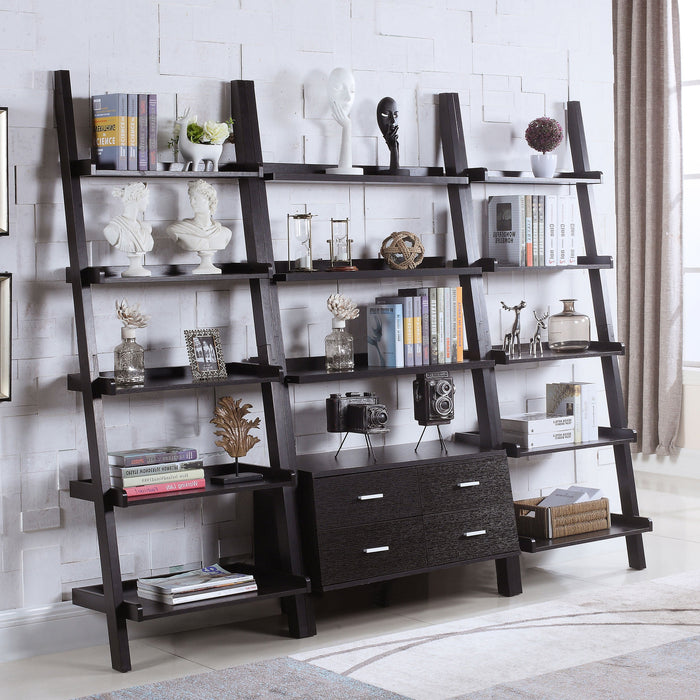 Coaster Colella 3-piece Storage Ladder Bookcase Set Cappuccino Default Title