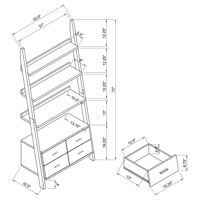 Coaster Colella 3-piece Storage Ladder Bookcase Set Cappuccino Default Title