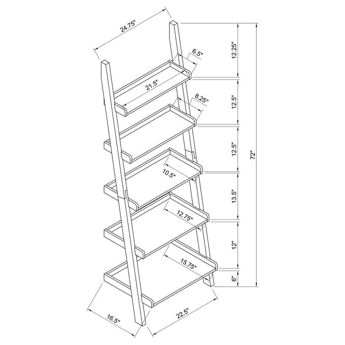 Coaster Colella 3-piece Storage Ladder Bookcase Set Cappuccino Default Title