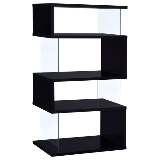 Coaster Emelle 4-tier Bookcase Black and Clear Default Title