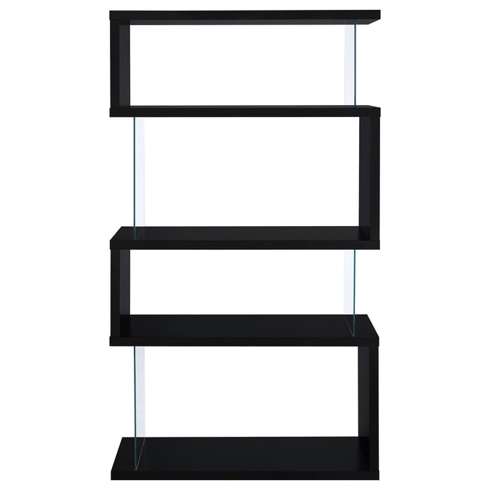 Coaster Emelle 4-tier Bookcase Black and Clear Default Title