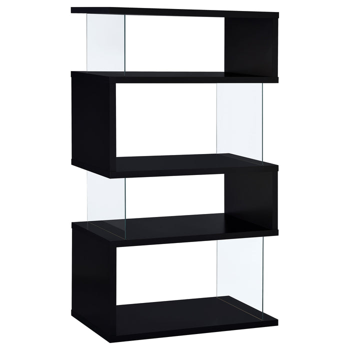 Coaster Emelle 4-tier Bookcase Black and Clear Default Title