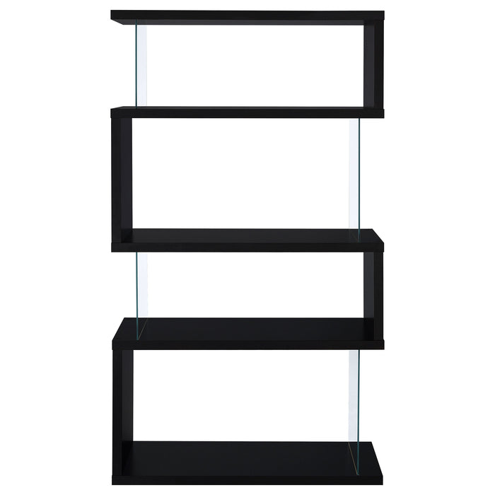 Coaster Emelle 4-tier Bookcase Black and Clear Default Title