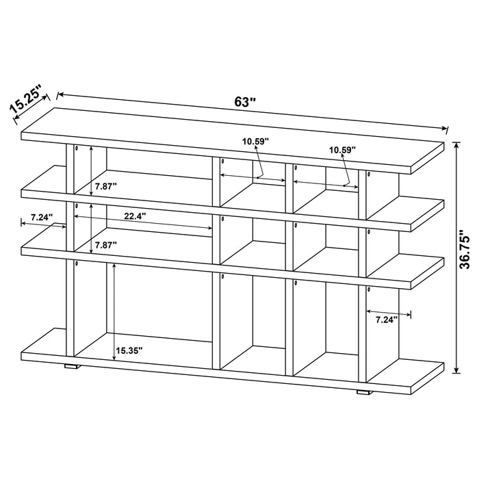 Coaster Santos 3-tier Bookcase Weathered Grey Default Title