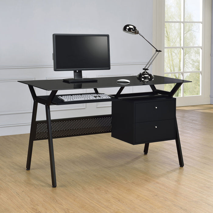 Coaster Weaving 2-drawer Computer Desk Black Default Title