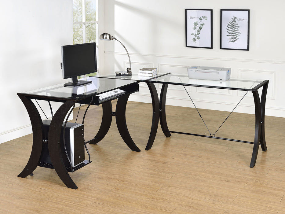 Coaster Monterey 3-piece L-shaped Computer Desk Set Cappuccino Default Title