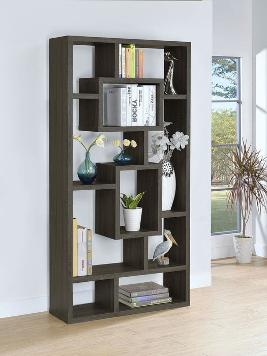 Coaster Howie 10-shelf Bookcase Weathered Grey Default Title