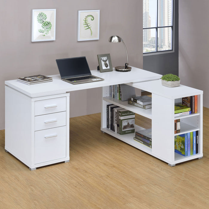 Coaster Yvette L-shape Office Desk White Default Title