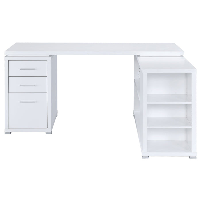 Coaster Yvette L-shape Office Desk White Default Title