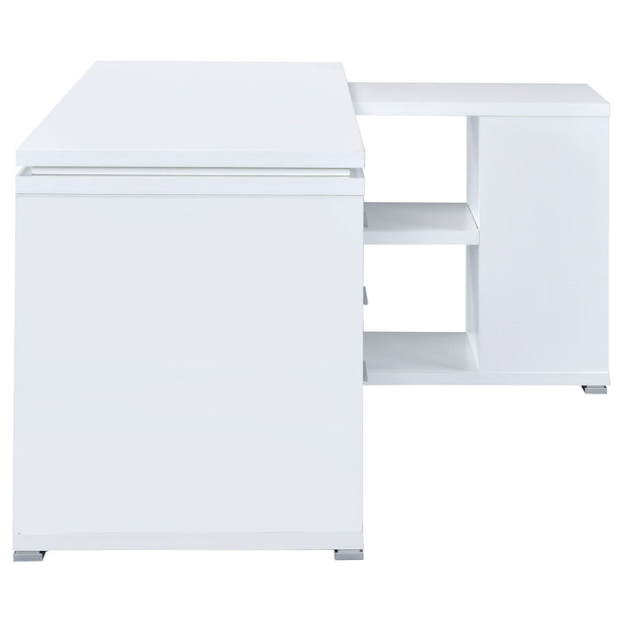 Coaster Yvette L-shape Office Desk White Default Title