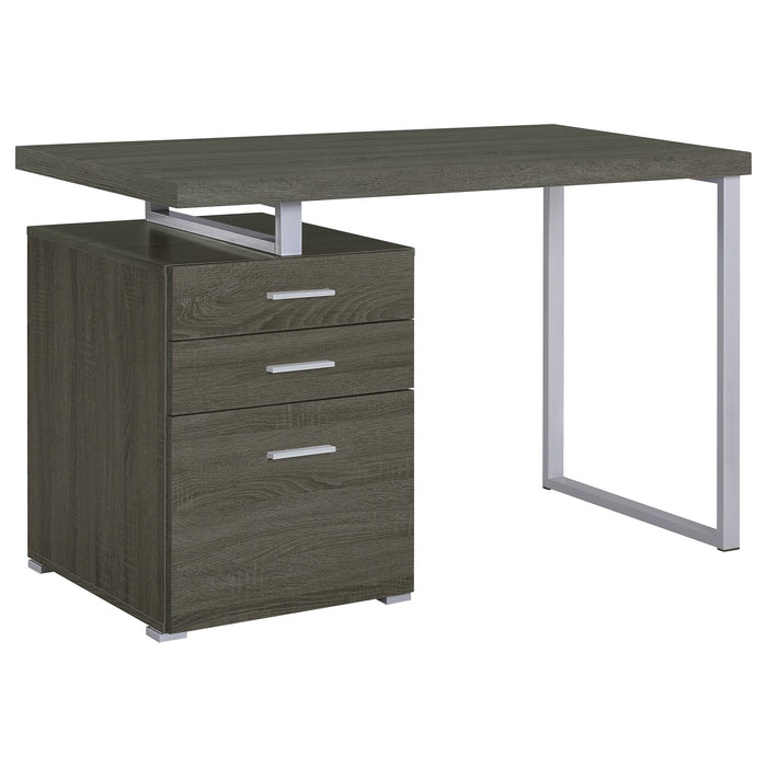 Coaster Brennan 3-drawer Office Desk Weathered Grey Default Title