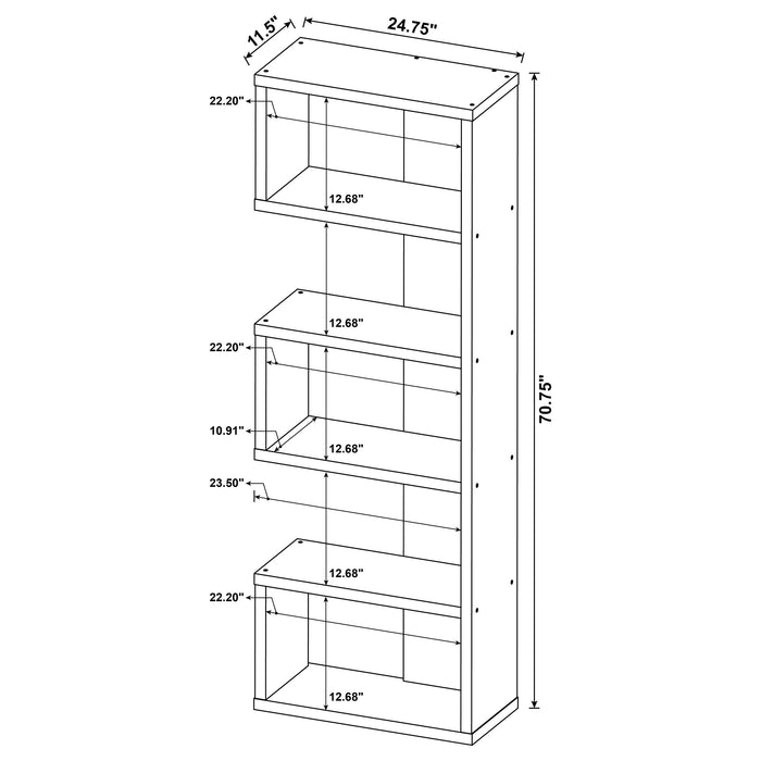 Coaster Joey 5-tier Bookcase Weathered Grey Default Title