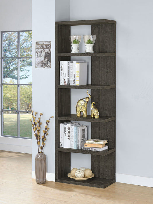 Coaster Harrison 5-tier Bookcase Weathered Grey Default Title