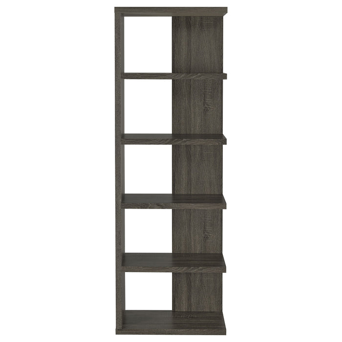 Coaster Harrison 5-tier Bookcase Weathered Grey Default Title