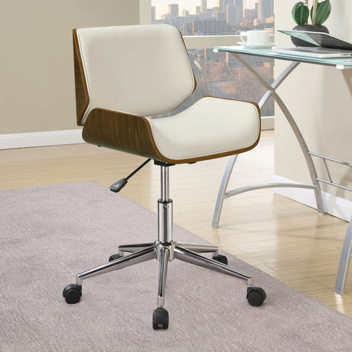Coaster Addington Adjustable Height Office Chair Ecru and Chrome Default Title