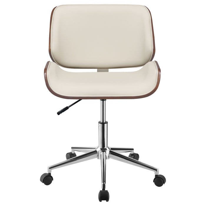 Coaster Addington Adjustable Height Office Chair Ecru and Chrome Default Title